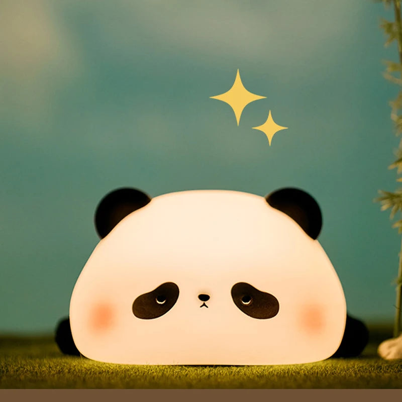 Lumibubs Sleepy Panda Night Light — Pat Control Rechargeable Silicone Bedside Lamp
