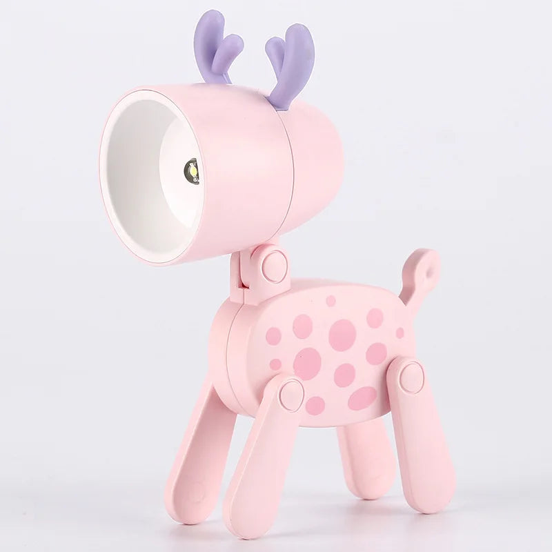Lumibubs Mini Folding Animal Desk Lamp — Cute Dog & Deer LED Night Light for Kids