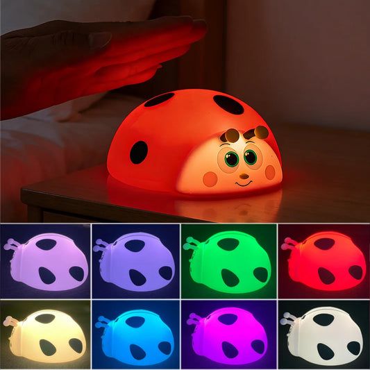 Lumibubs Ladybug Night Light — 8 Colour Touch Control Rechargeable Silicone Kids Lamp
