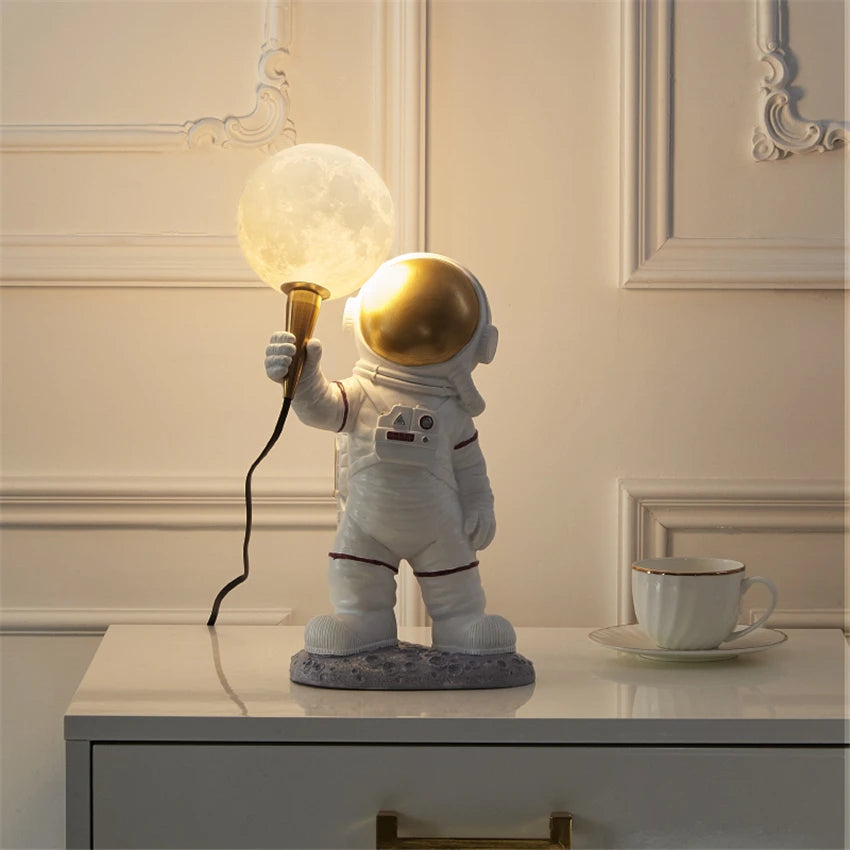 Astronaut Moon Table Lamp — a tiny spaceman, a glowing moon, and a whole lot of charm 🚀🌕✨