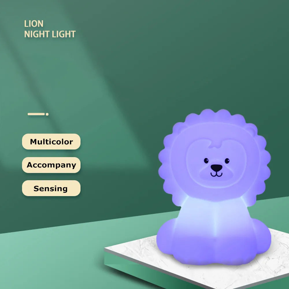 Lumibubs Lion King Night Light — 9 Colour Remote Control Rechargeable Silicone Lamp for Kids