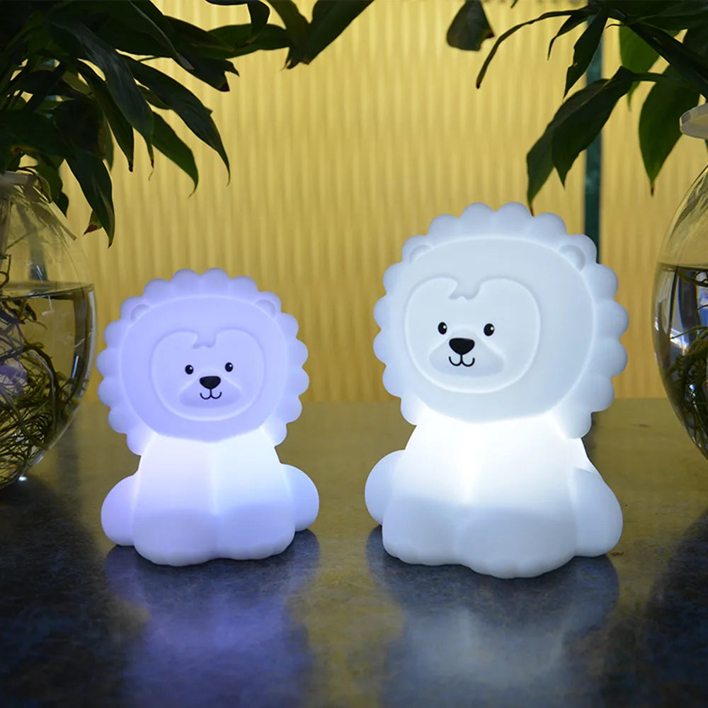 Lumibubs Lion King Night Light — 9 Colour Remote Control Rechargeable Silicone Lamp for Kids
