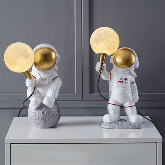 Astronaut Moon Table Lamp — a tiny spaceman, a glowing moon, and a whole lot of charm 🚀🌕✨