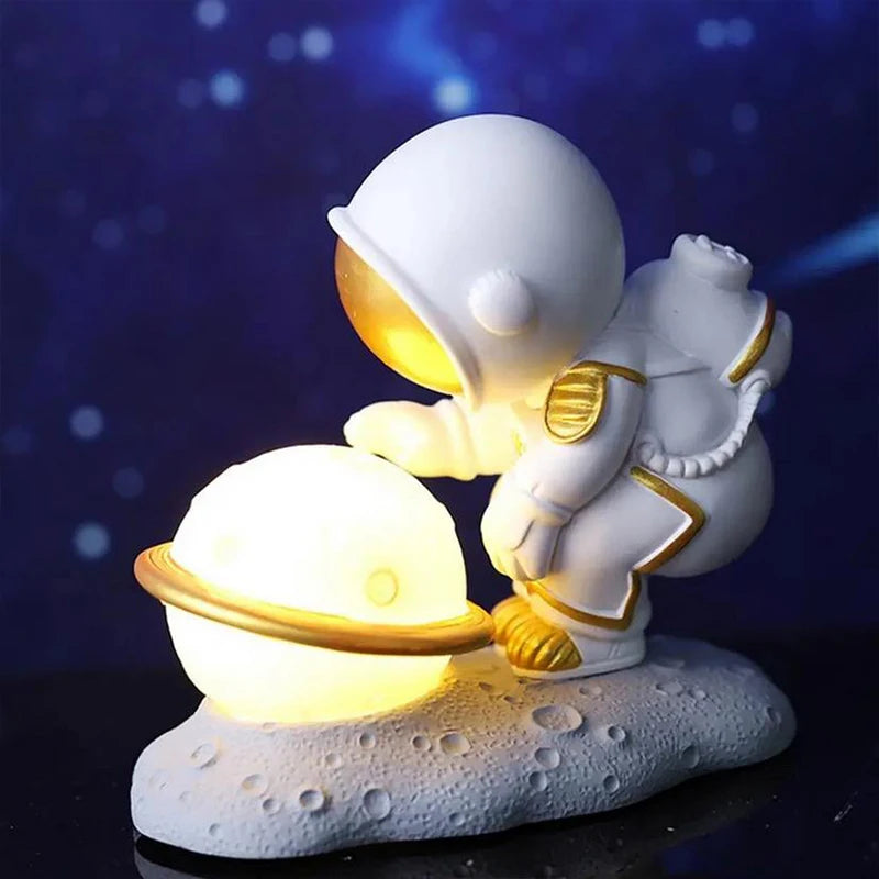 Lumibubs Little Star Astronaut Planet Lamp — Premium Resin LED Night Light for Kids & Home Decor