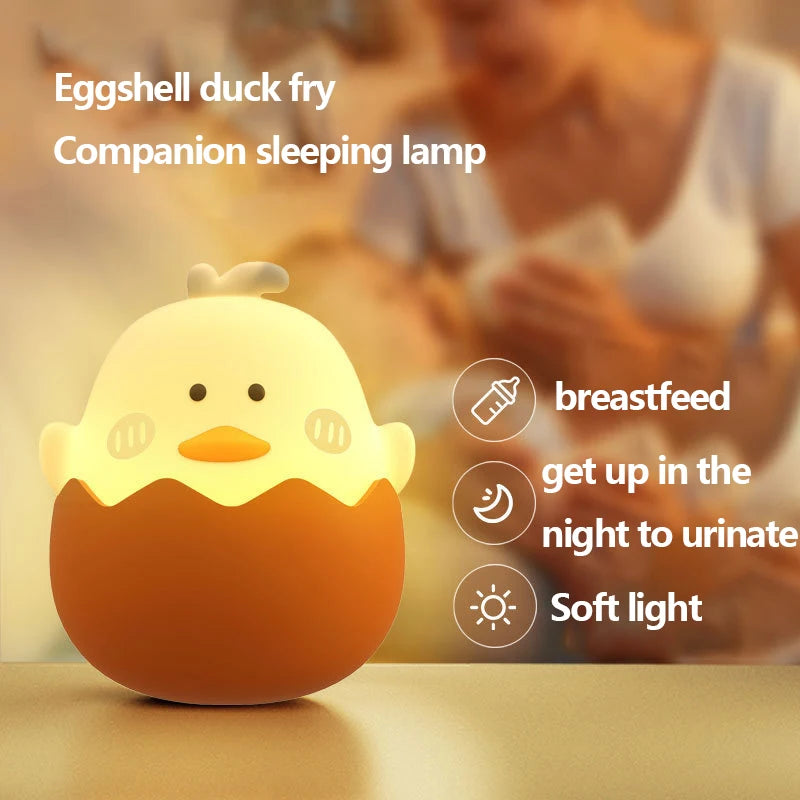 Lumibubs Hatching Chick Eggshell Night Light — Cute Silicone USB Rechargeable Kids Lamp