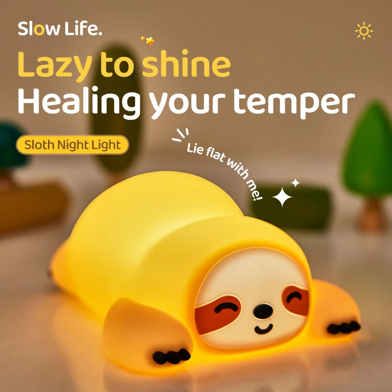 Lumibubs Kawaii Animal Night Light — Touch Control Rechargeable Silicone Mood Lamp for Kids