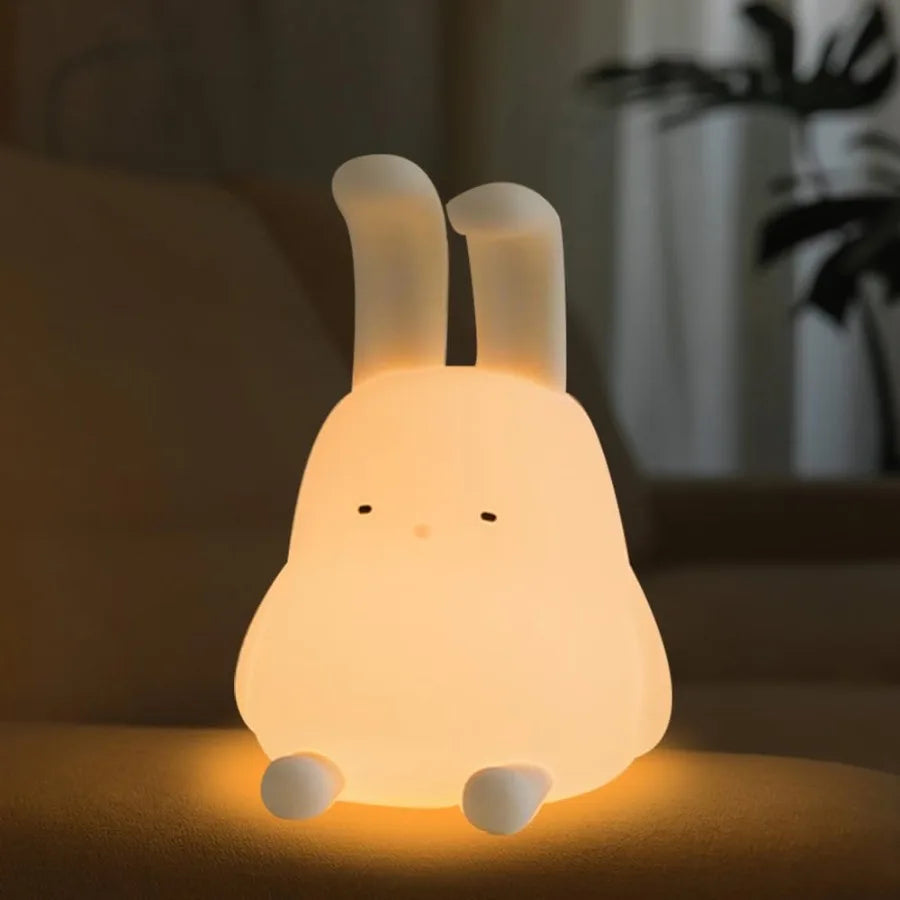 Lumibubs Floppy Bunny Night Light — Bendable Ears Silicone Lamp with Phone Stand & 70Hr Battery