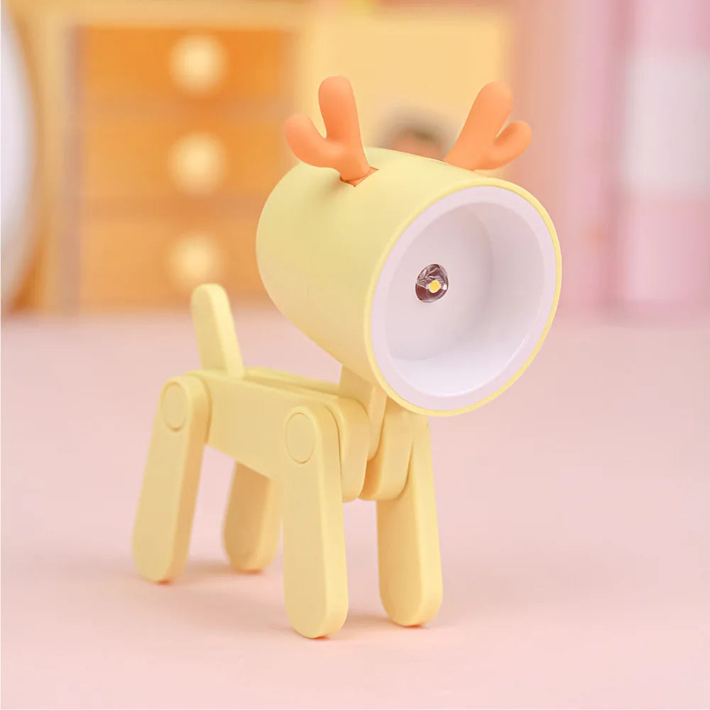 Lumibubs Mini Folding Animal Desk Lamp — Cute Dog & Deer LED Night Light for Kids
