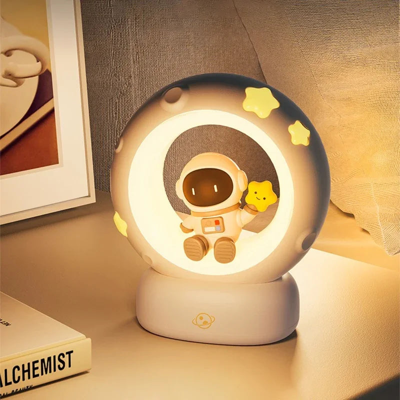 Lumibubs Panda Astronaut Night Light — 3-Level Dimmable USB Rechargeable Kids Bedside Lamp