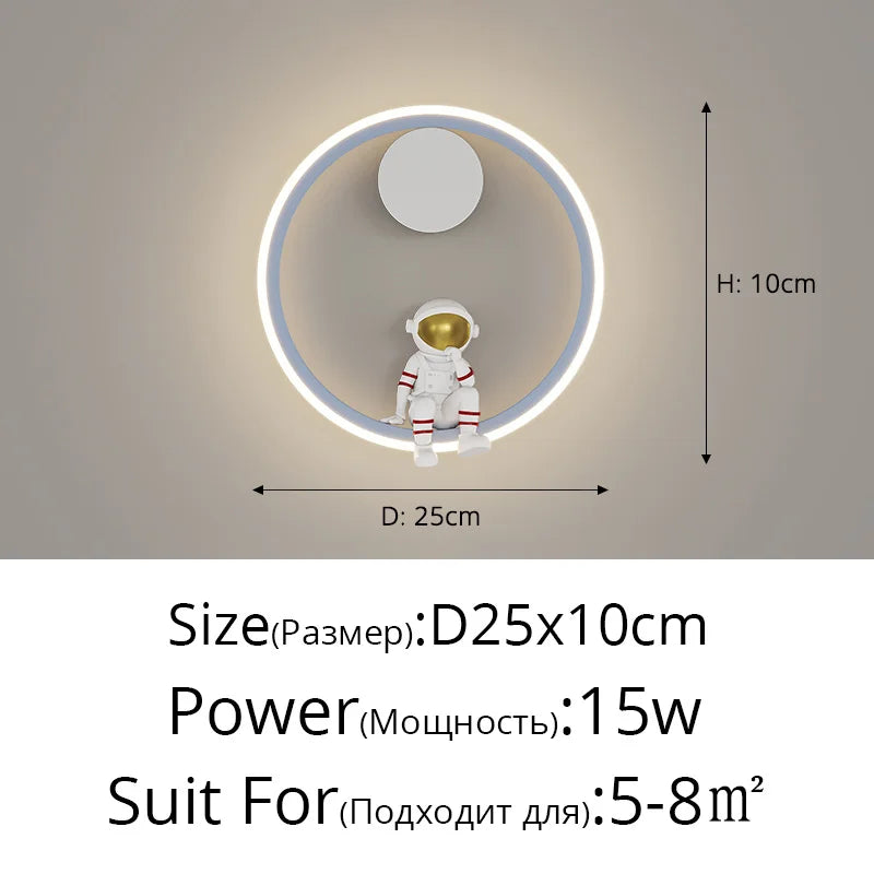 Astronaut Ring Wall Lamp — the little spaceman sitting in a halo of golden light 🚀🌕✨