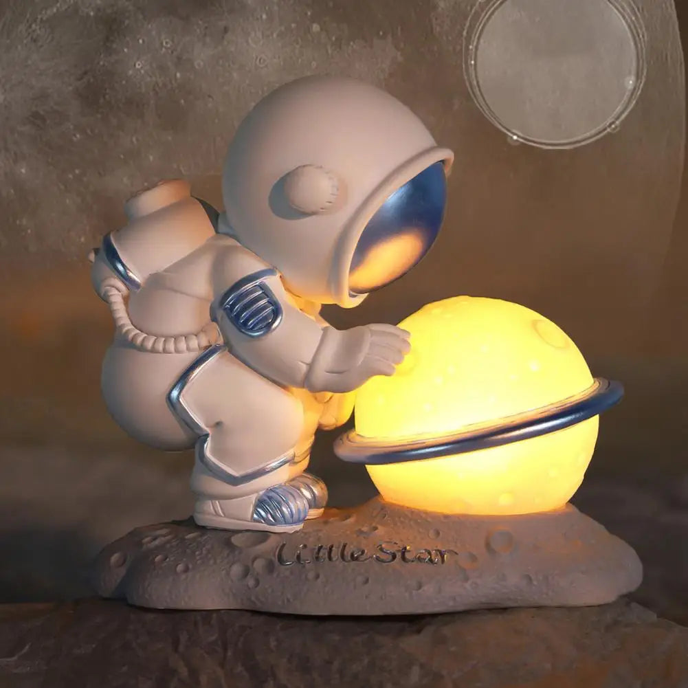 Lumibubs Little Star Astronaut Planet Lamp — Premium Resin LED Night Light for Kids & Home Decor