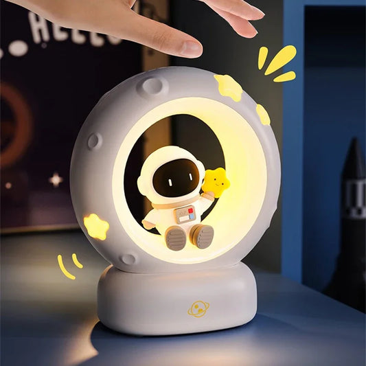 Lumibubs Panda Astronaut Night Light — 3-Level Dimmable USB Rechargeable Kids Bedside Lamp