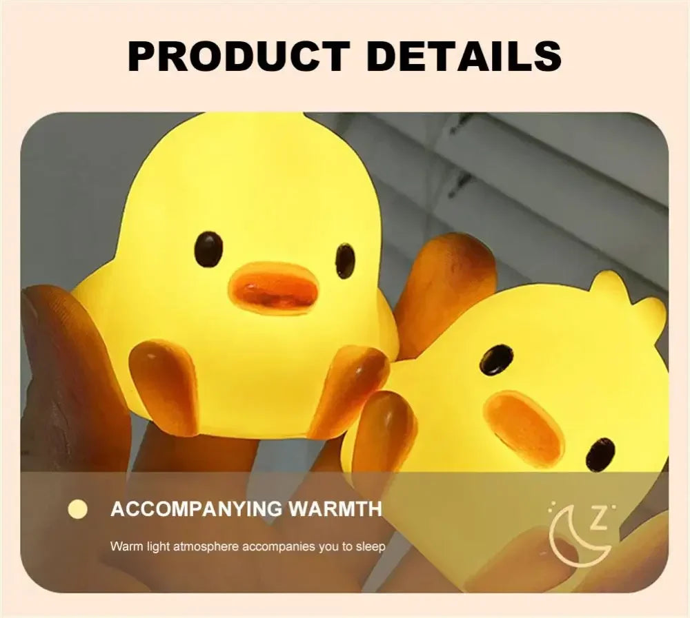 Lumibubs Little Yellow Duck Night Light — Cute Silicone Glow Lamp for Kids & Babies