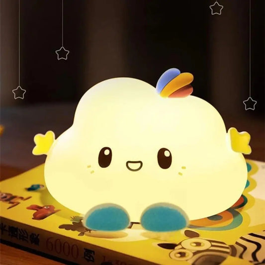 Lumibubs Happy Cloud Night Light — Cute Smiling Cartoon Bedside Lamp for Kids & Babies