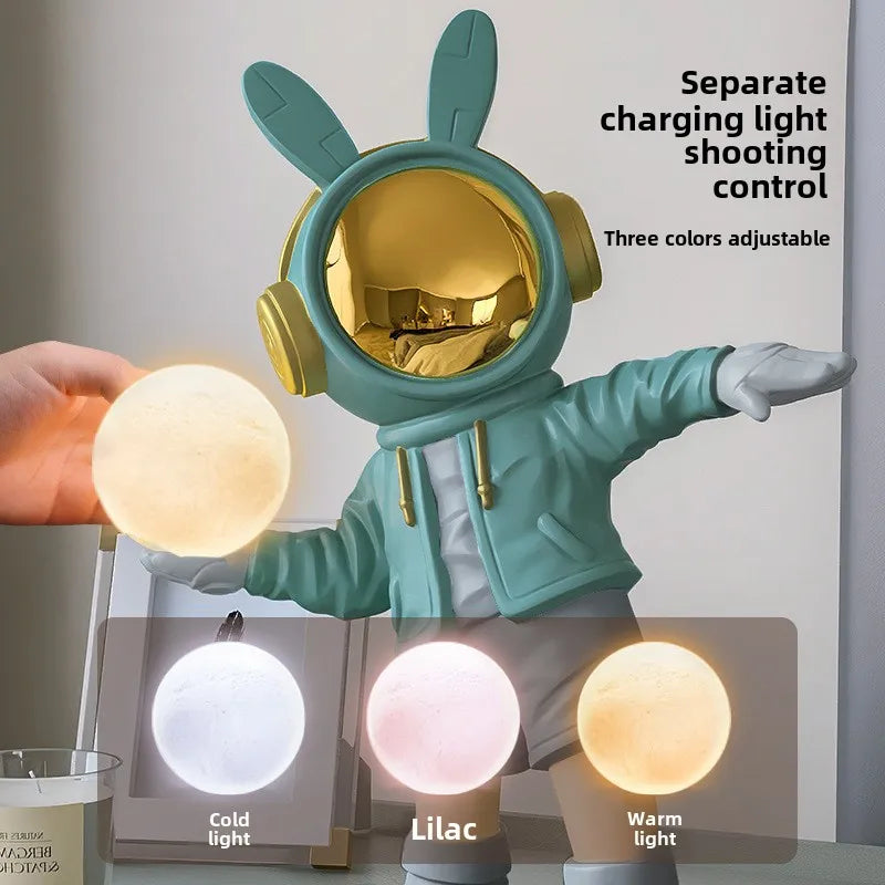 Bunny Astronaut Moon Lamp — the desk sculpture that glows, charms and steals the room 🐰🚀🌕