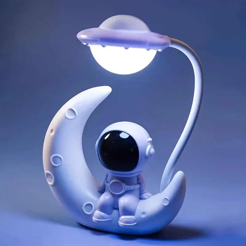 Lumibubs Astronaut Moon Desk Lamp — LED Study Light & Night Light for Kids Bedroom
