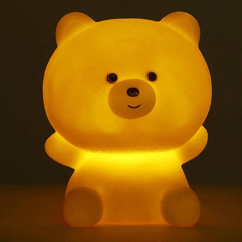 Lumibubs Pastel Bear Vinyl Night Light — Tap Control Colour Changing LED Lamp for Kids