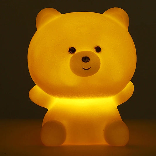 Lumibubs Pastel Bear Vinyl Night Light — Tap Control Colour Changing LED Lamp for Kids