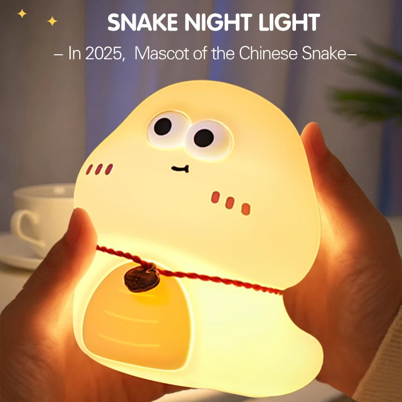 Lumibubs Lucky Spirit Night Light — Cute Silicone Glow Lamp in White & Green