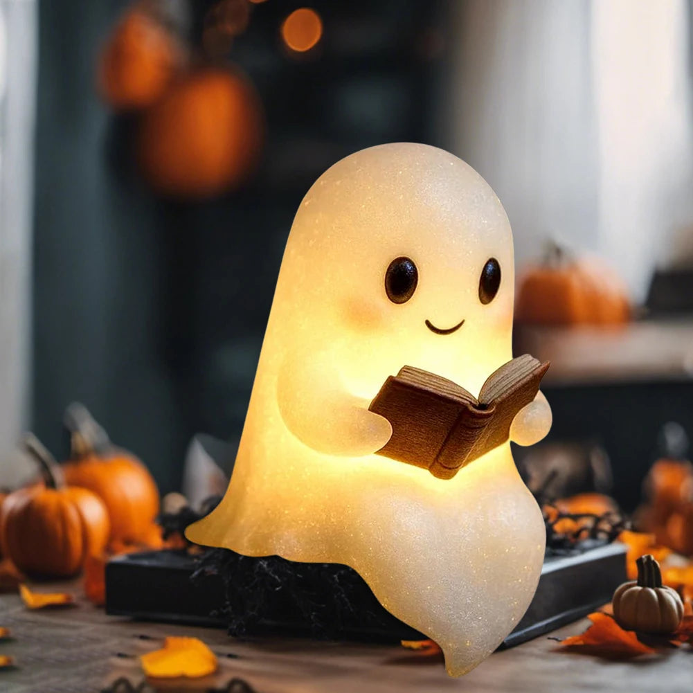 Lumibubs Ghost Reading Night Light — Cute Halloween LED Desk Lamp for Book Lovers