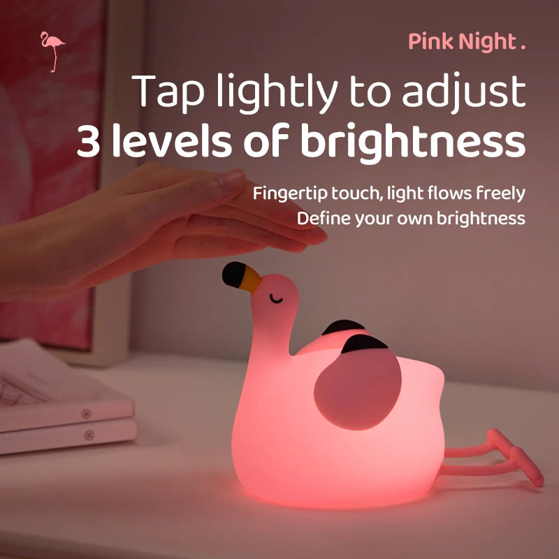 Lumibubs Kawaii Animal Night Light — Touch Control Rechargeable Silicone Mood Lamp for Kids
