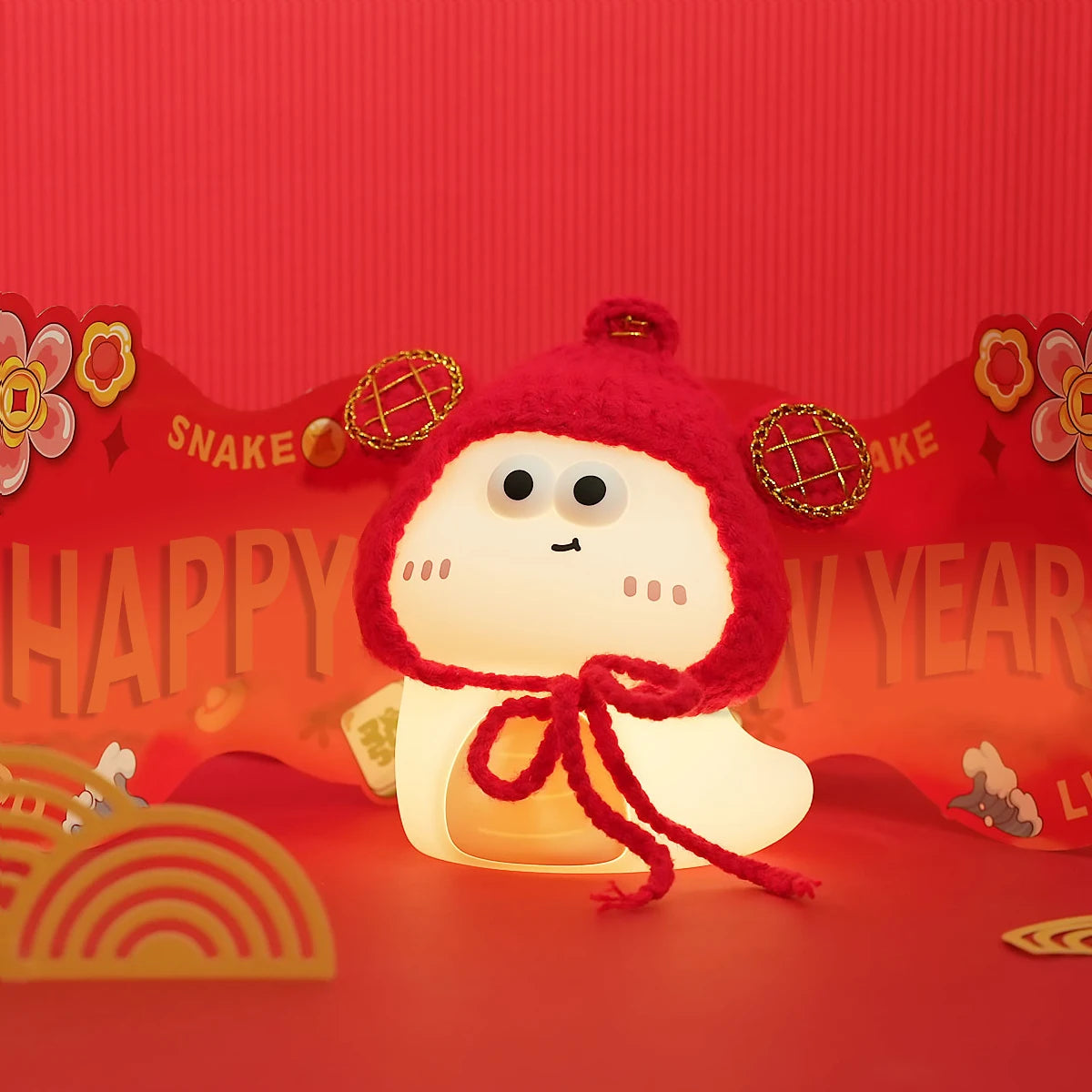 Lumibubs Lucky Spirit Night Light — Cute Silicone Glow Lamp in White & Green