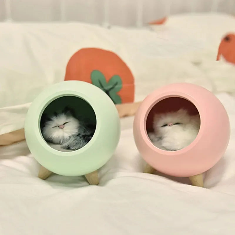 Lumibubs Sleeping Cat Egg House Night Light — Touch Control USB Rechargeable Atmosphere Lamp