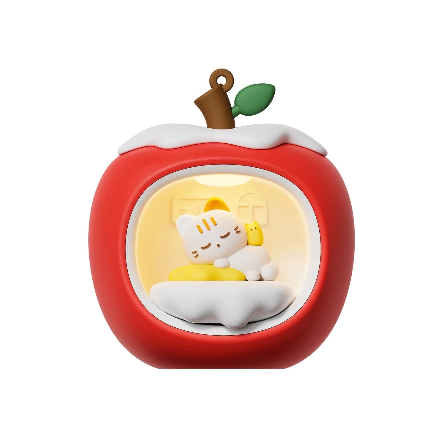 Lumibubs Sleepy Cat Apple House Night Light — Touch Control USB Rechargeable Atmosphere Lamp