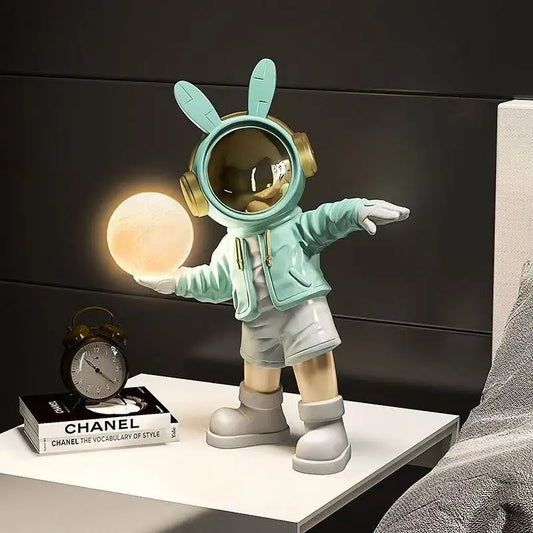 Bunny Astronaut Moon Lamp — the desk sculpture that glows, charms and steals the room 🐰🚀🌕