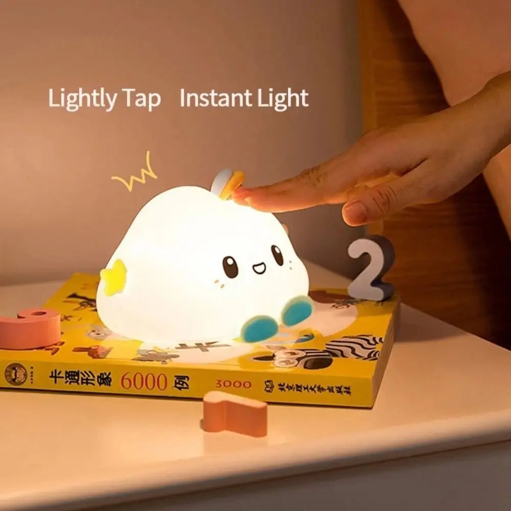 Lumibubs Happy Cloud Night Light — Cute Smiling Cartoon Bedside Lamp for Kids & Babies
