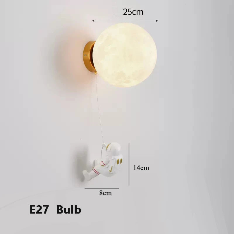 Lumibubs Astronaut Moon Wall Lamp — 3D Printed Space Light for Kids Bedroom