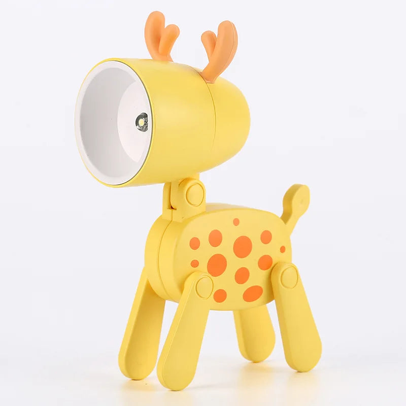 Lumibubs Mini Folding Animal Desk Lamp — Cute Dog & Deer LED Night Light for Kids