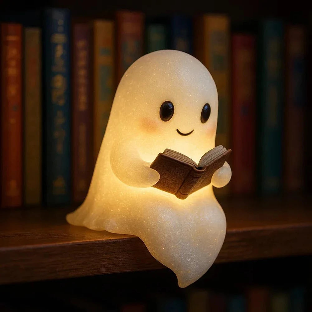 Lumibubs Ghost Reading Night Light — Cute Halloween LED Desk Lamp for Book Lovers