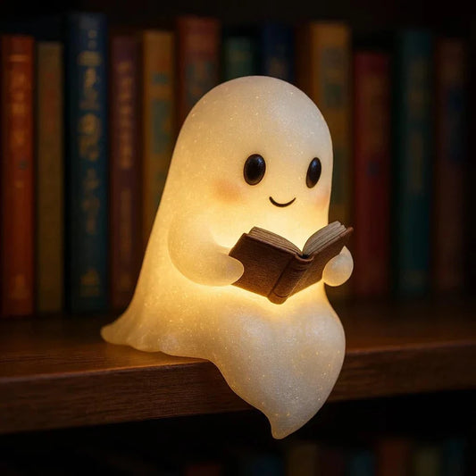 Lumibubs Ghost Reading Night Light — Cute Halloween LED Desk Lamp for Book Lovers