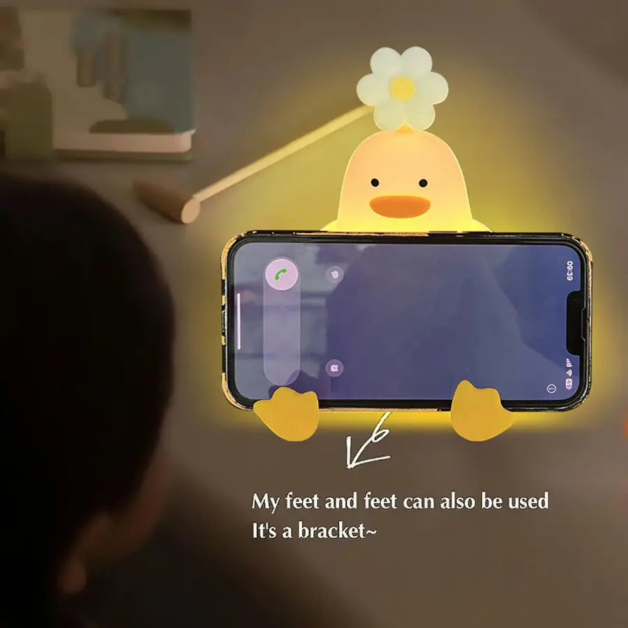 Lumibubs Daisy Duck Night Light — Touch Control USB Rechargeable Silicone Lamp for Kids