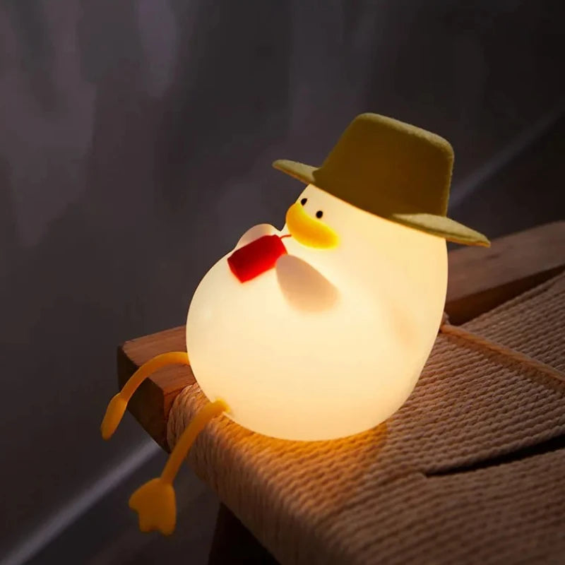 Lumibubs Cowboy Duck Night Light — Cute Silicone USB Rechargeable Bedside Lamp for Kids