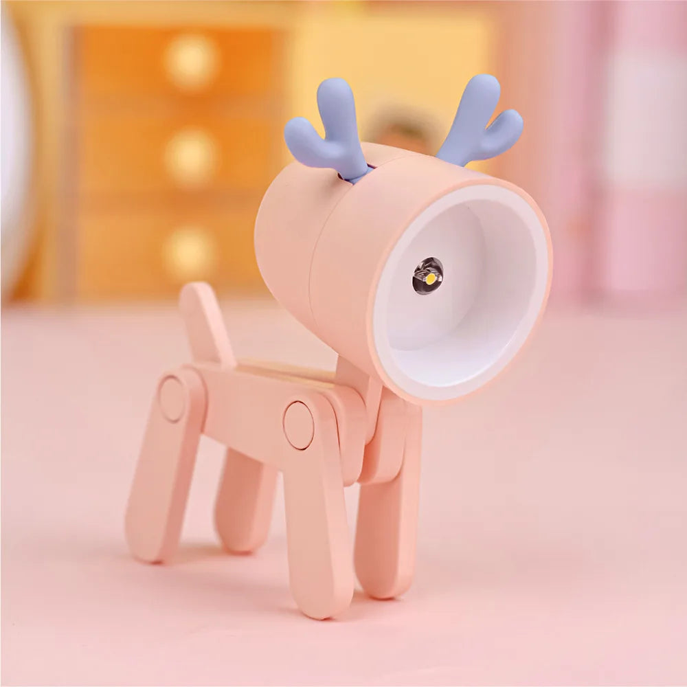 Lumibubs Mini Folding Animal Desk Lamp — Cute Dog & Deer LED Night Light for Kids