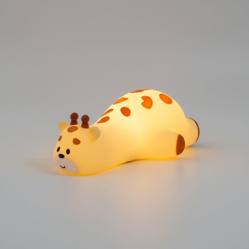 Lumibubs Sleeping Giraffe Night Light — 3-Level Touch Sensor Rechargeable Silicone Kids Lamp