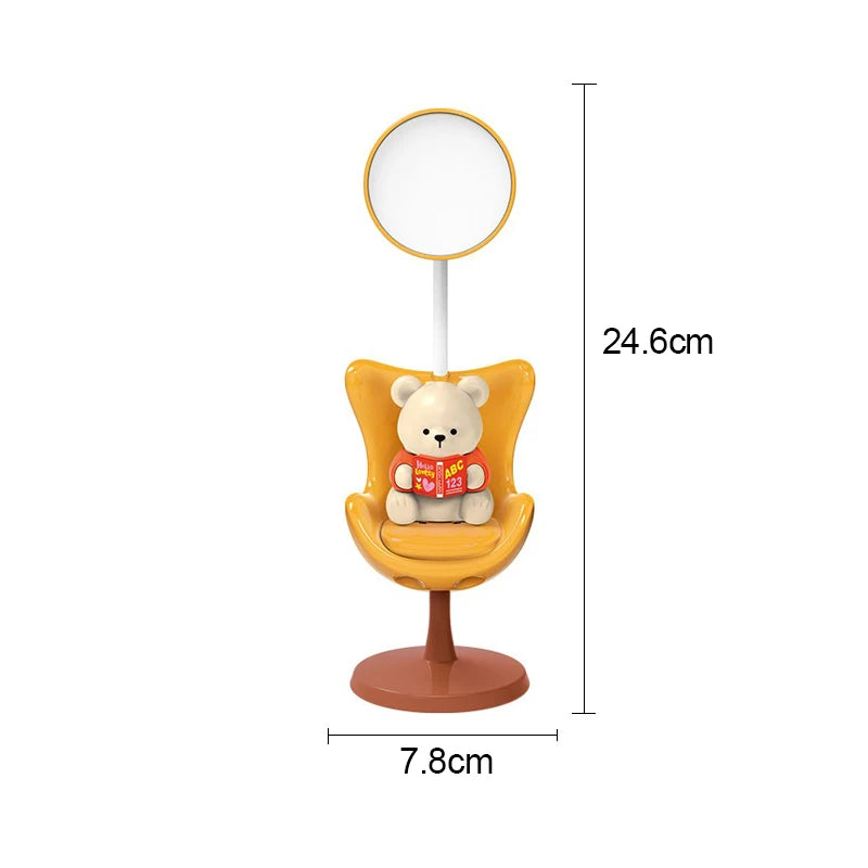 Lumibubs Reading Bear Desk Lamp — 3-Level Dimming Study Light with Phone Holder for Kids