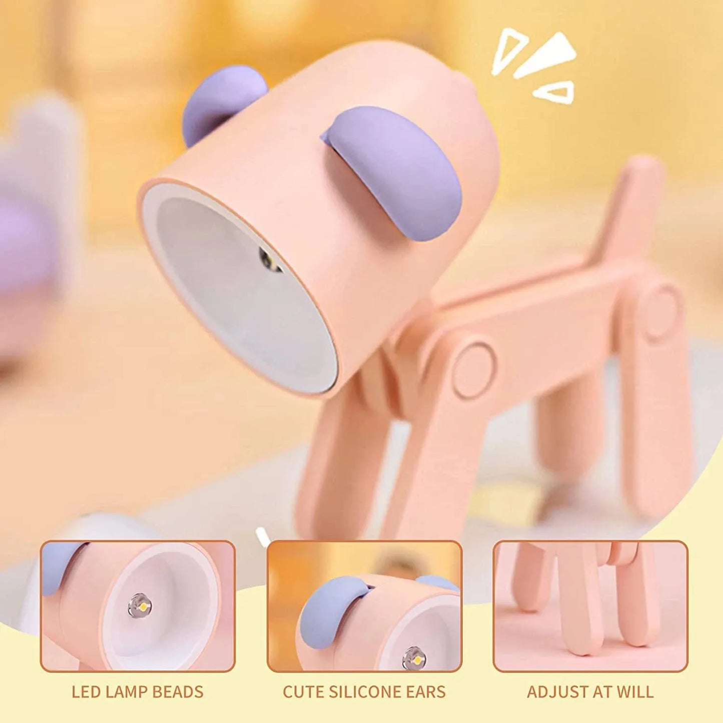 Lumibubs Mini Folding Animal Desk Lamp — Cute Dog & Deer LED Night Light for Kids