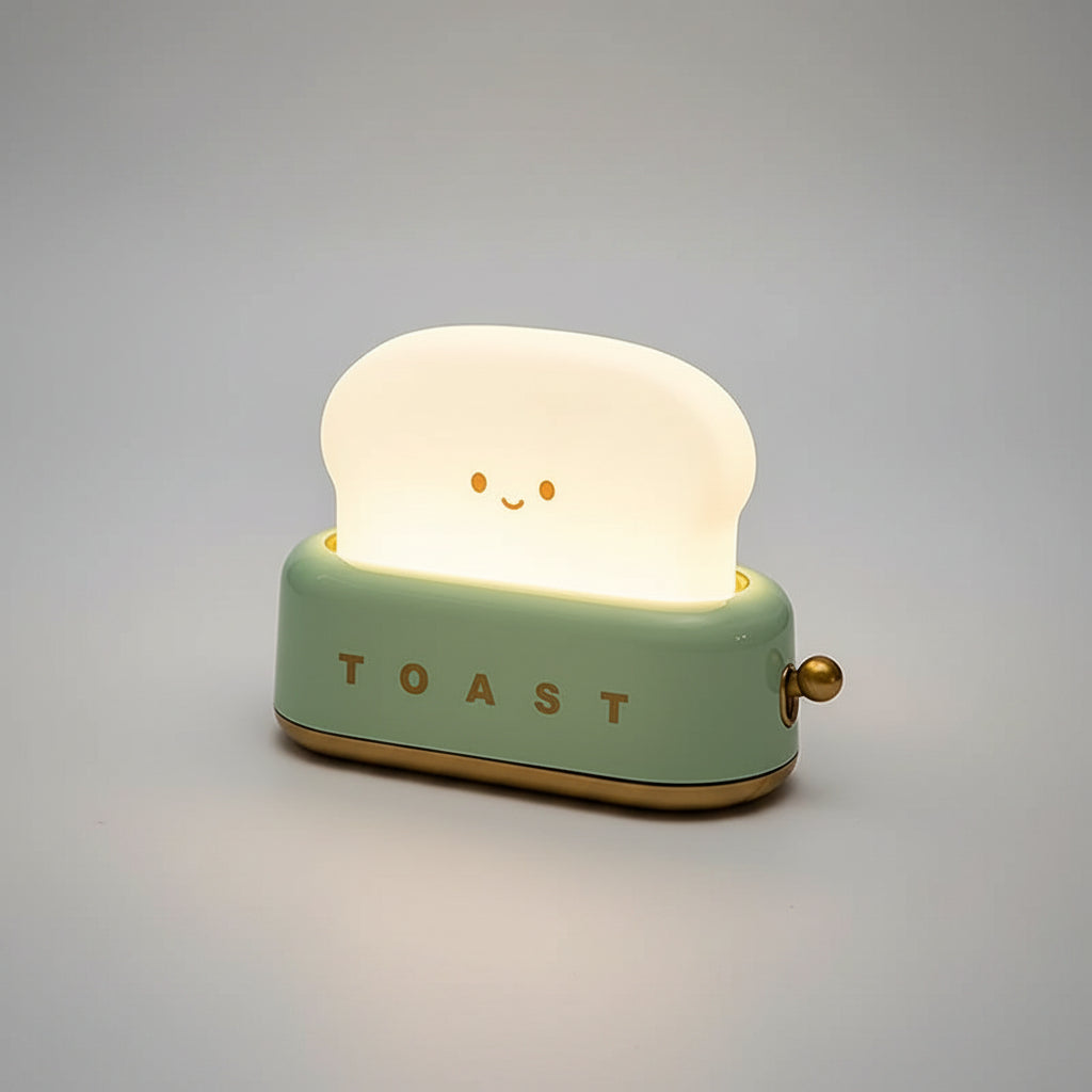 Lumibubs Happy Toast Night Light — Cute Rechargeable Bedside Lamp for Kids & Adults
