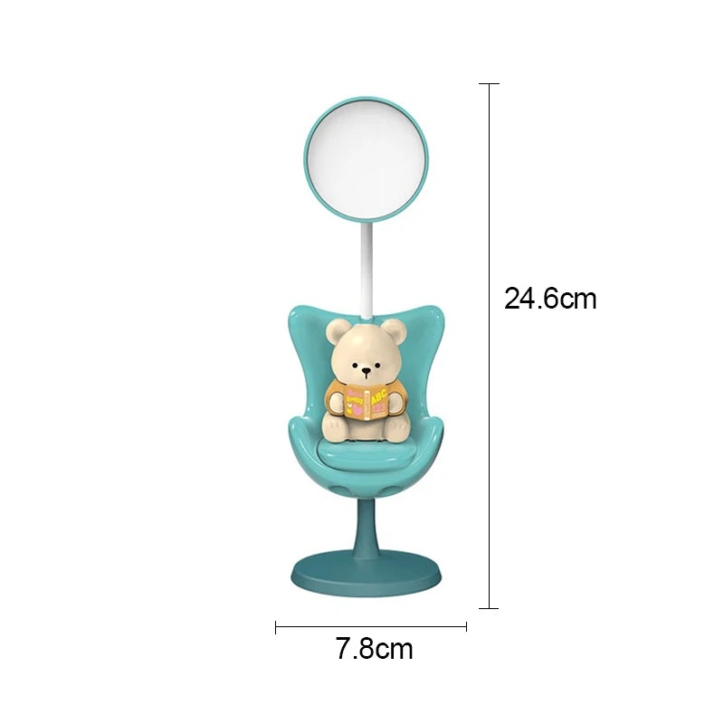 Lumibubs Reading Bear Desk Lamp — 3-Level Dimming Study Light with Phone Holder for Kids