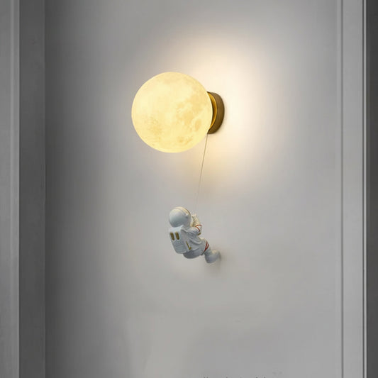 Lumibubs Astronaut Moon Wall Lamp — 3D Printed Space Light for Kids Bedroom