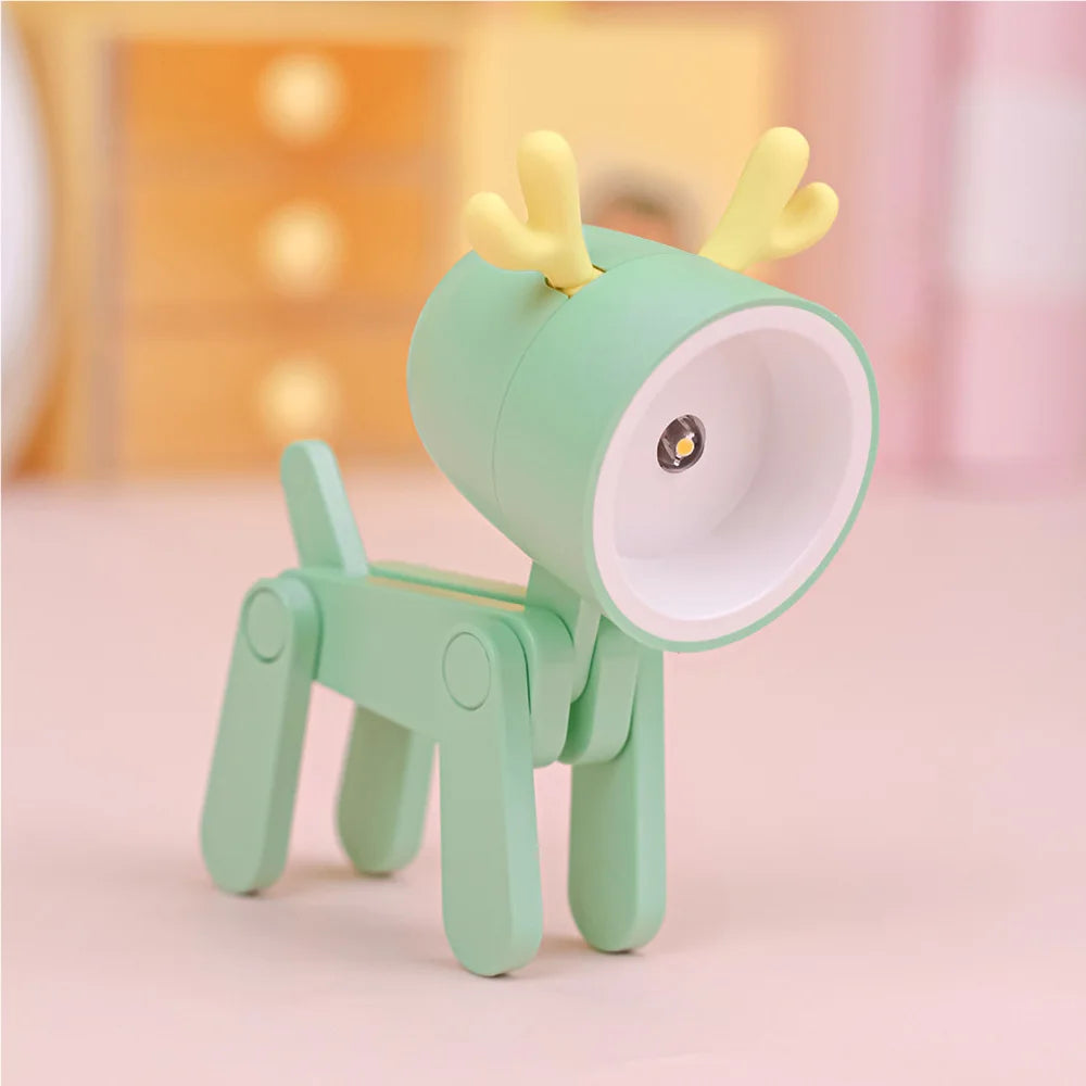 Lumibubs Mini Folding Animal Desk Lamp — Cute Dog & Deer LED Night Light for Kids