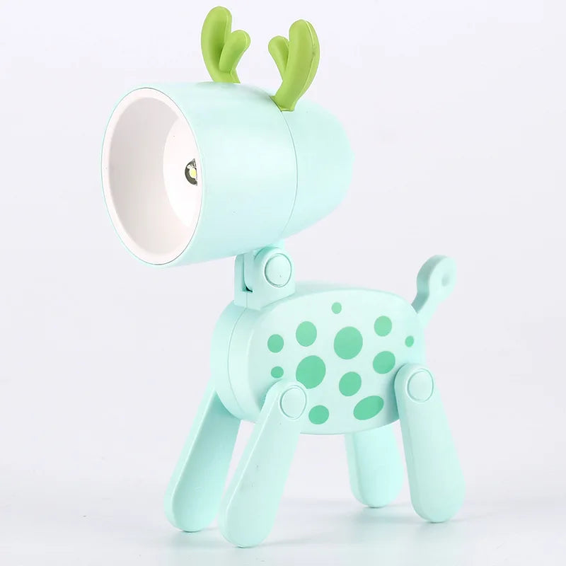 Lumibubs Mini Folding Animal Desk Lamp — Cute Dog & Deer LED Night Light for Kids