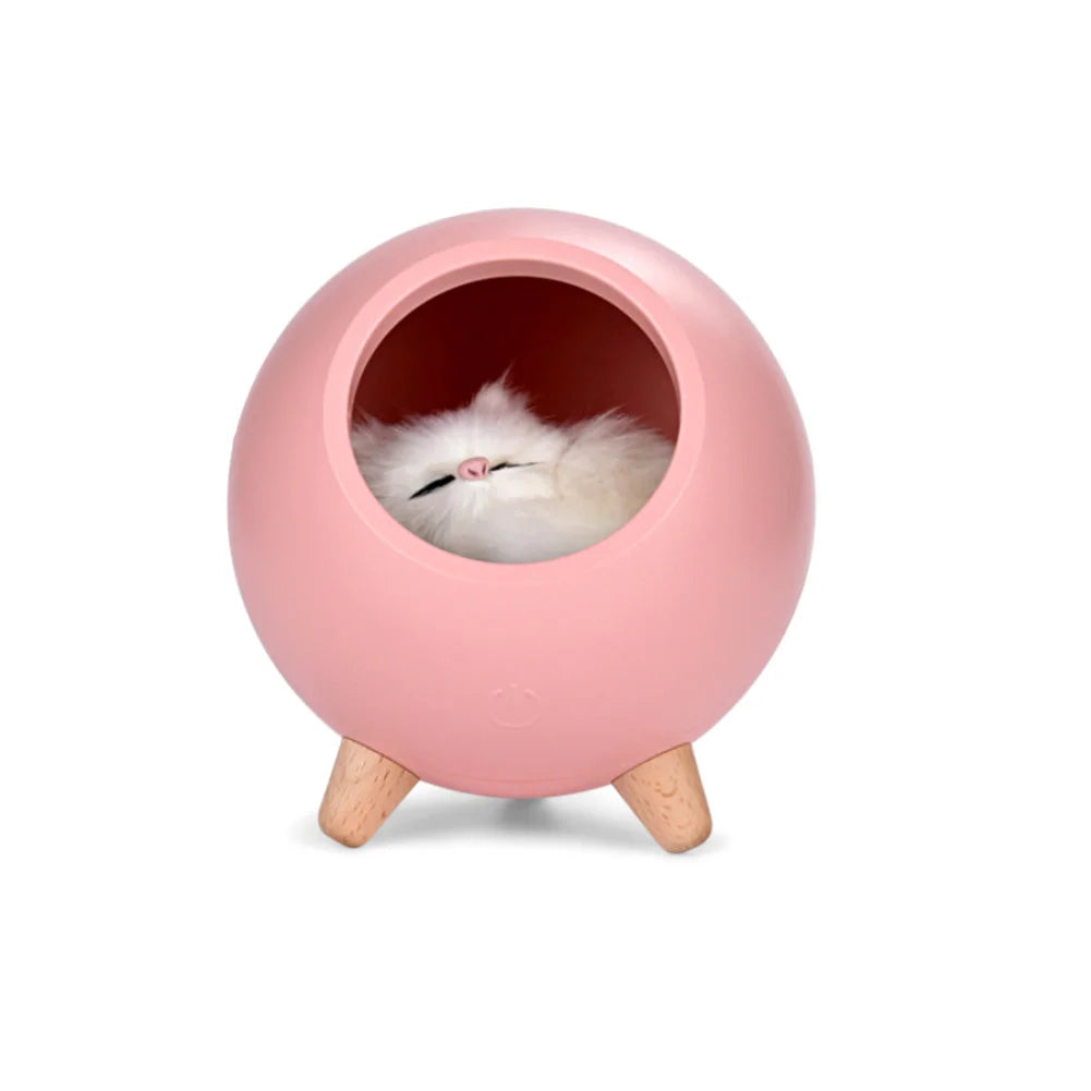 Lumibubs Sleeping Cat Egg House Night Light — Touch Control USB Rechargeable Atmosphere Lamp