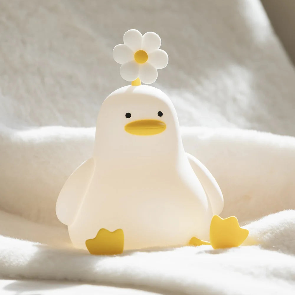 Lumibubs Daisy Duck Night Light — Touch Control USB Rechargeable Silicone Lamp for Kids