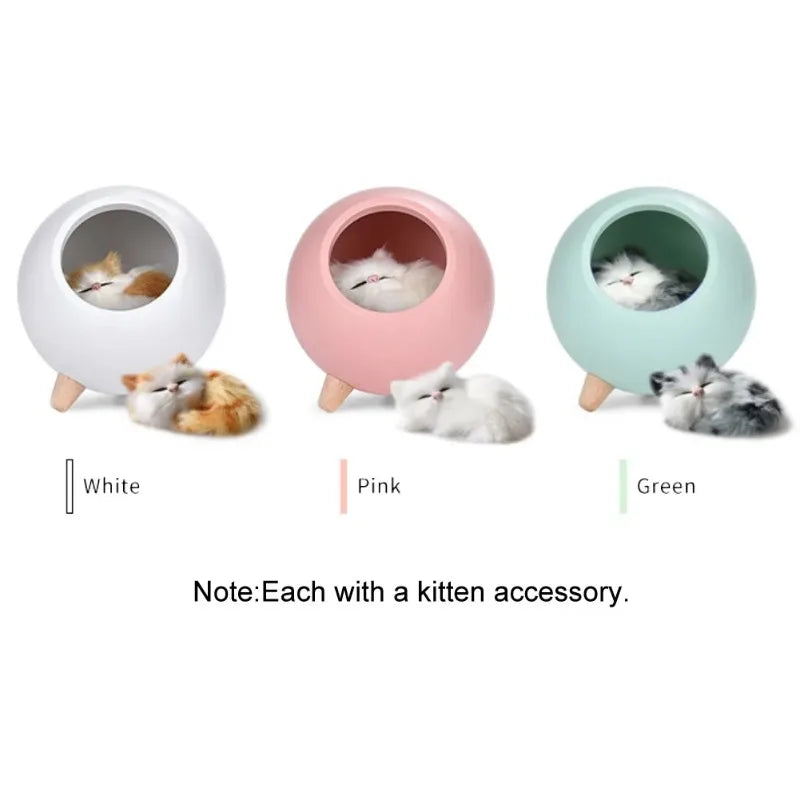 Lumibubs Sleeping Cat Egg House Night Light — Touch Control USB Rechargeable Atmosphere Lamp