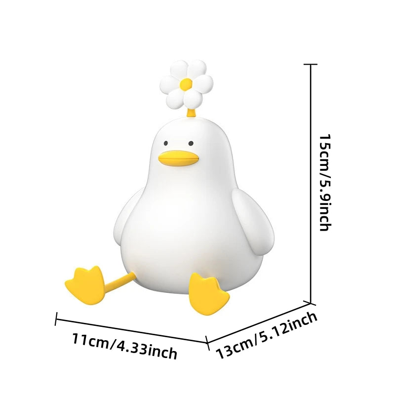 Lumibubs Daisy Duck Night Light — Touch Control USB Rechargeable Silicone Lamp for Kids