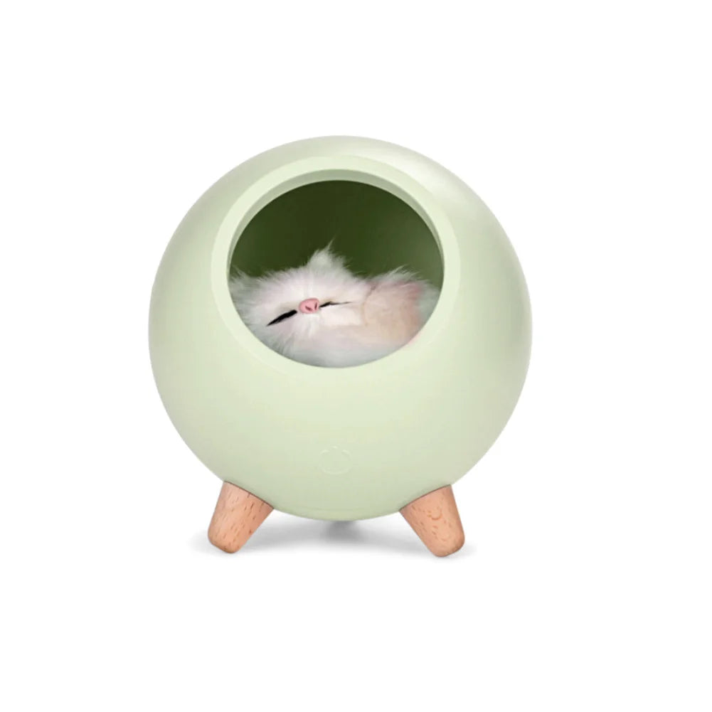 Lumibubs Sleeping Cat Egg House Night Light — Touch Control USB Rechargeable Atmosphere Lamp